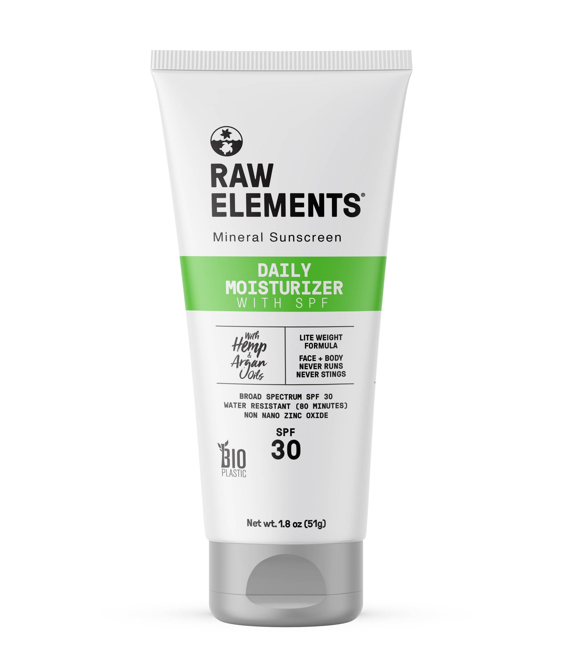 Raw Elements - DAILY moisturizer SPF 30 in BIO RESIN TUBE