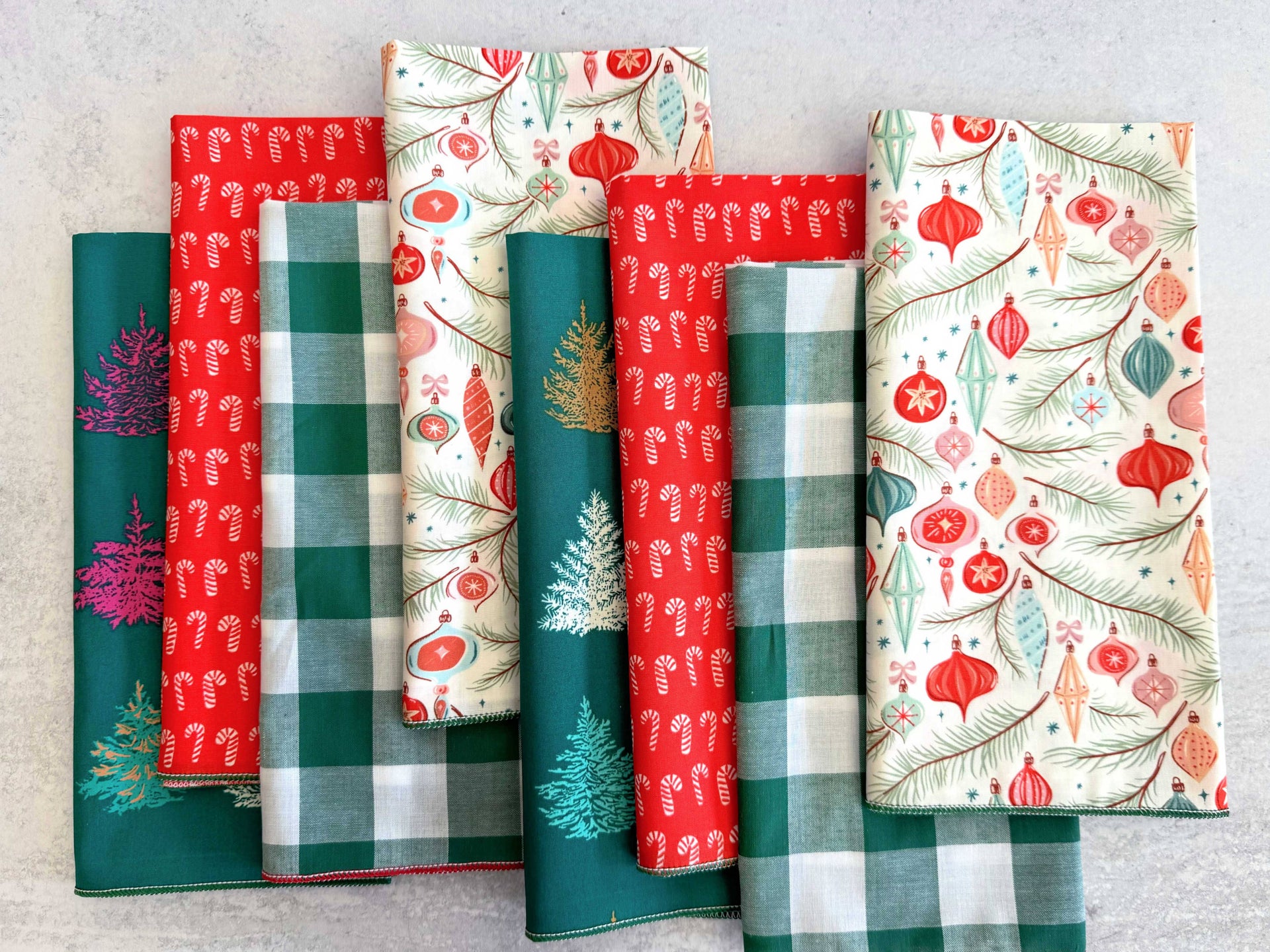 Dot and Army - Deck the Halls Cloth Napkin Bundle, set of eight