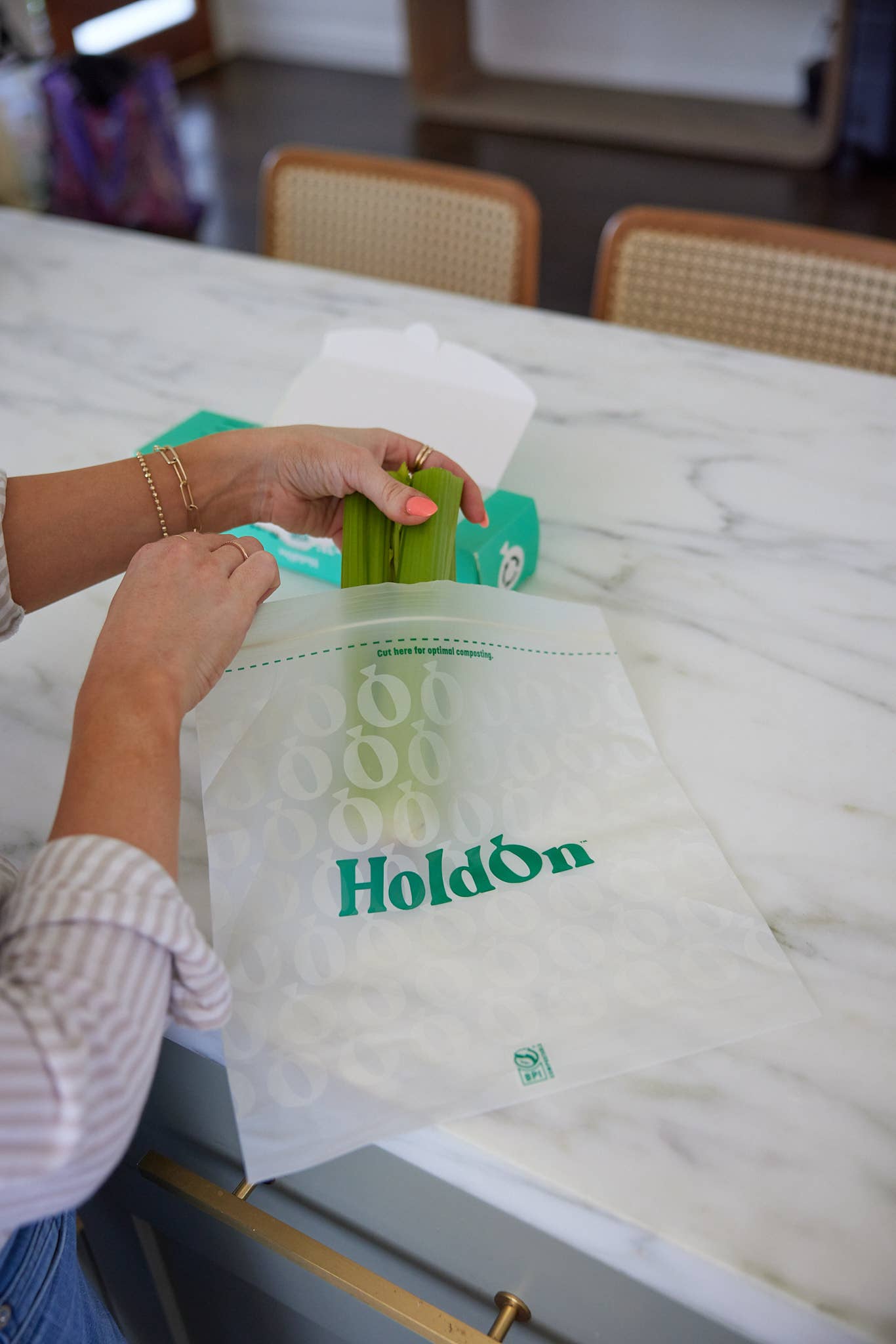 HoldOn Compostable Zipseal Gallon Bags 25 pack