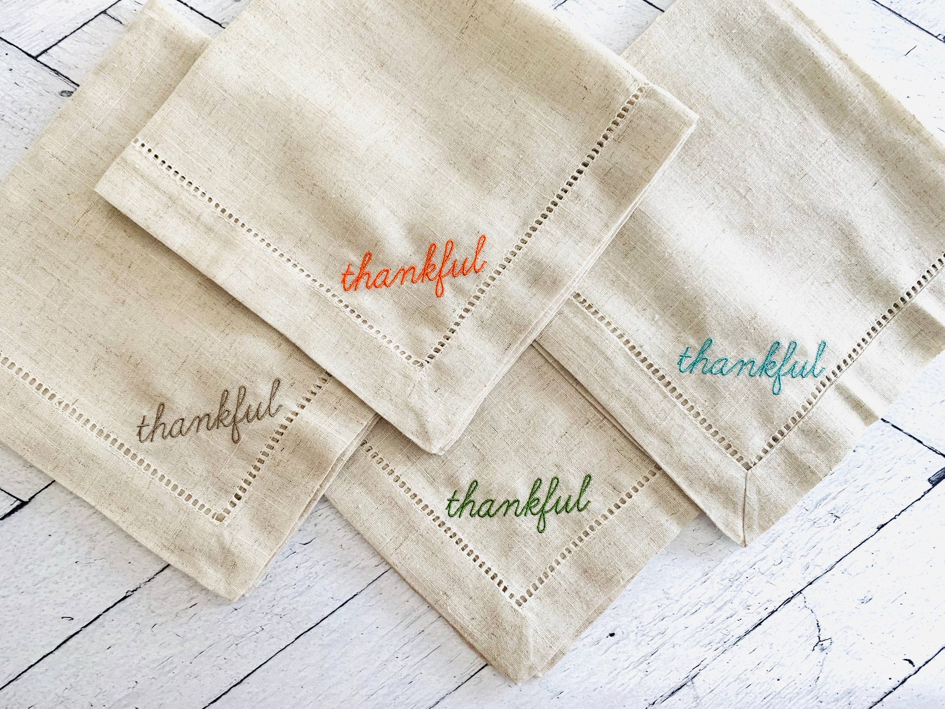 Dot and Army - Thankful Cloth Napkins, set of four